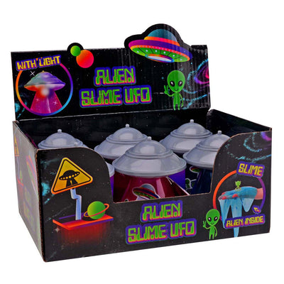 Johntoy ufo slijm met licht en glow in the dark alien 3 assorti