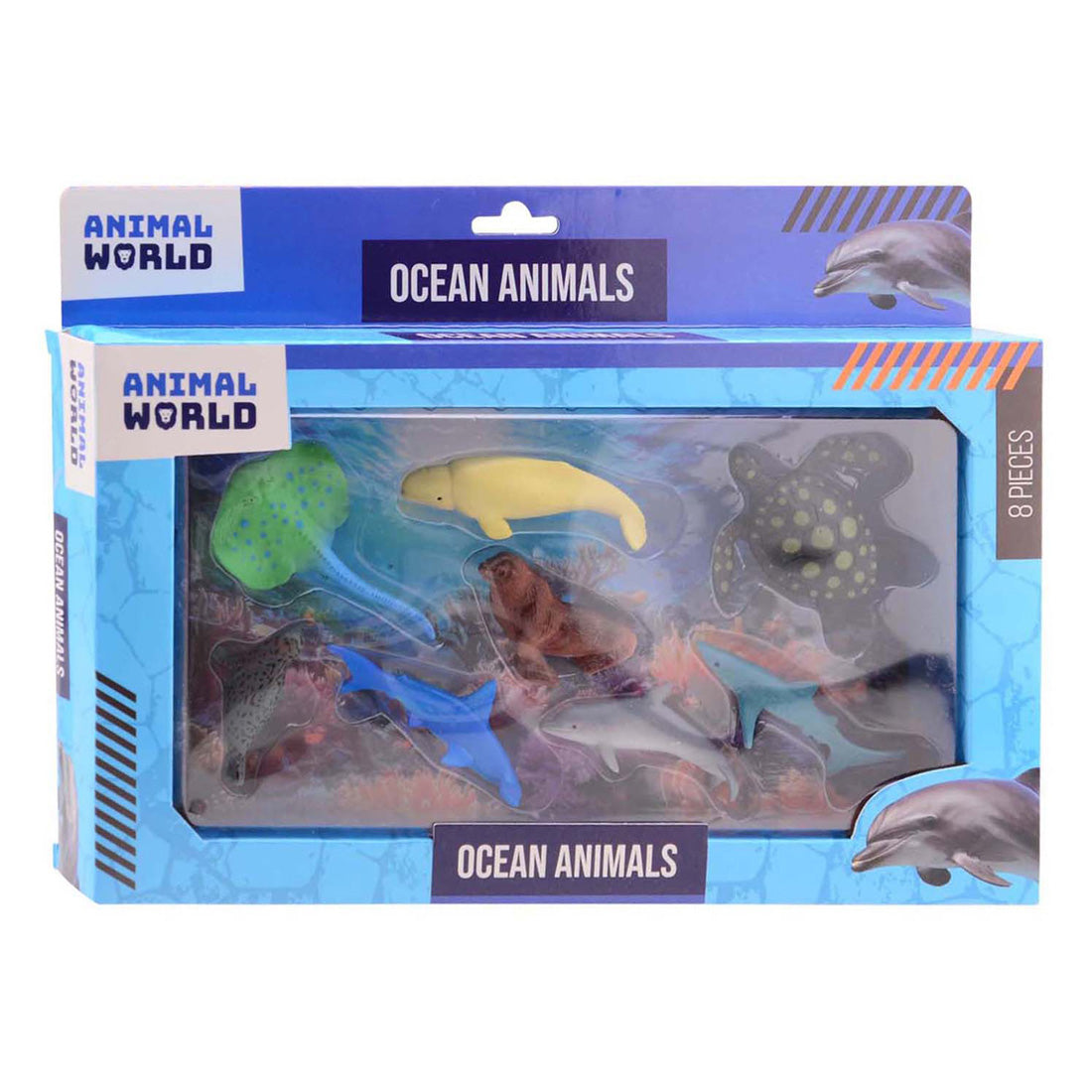 Johntoy zeedieren speelset - animal world - 8-delig speelgoed.