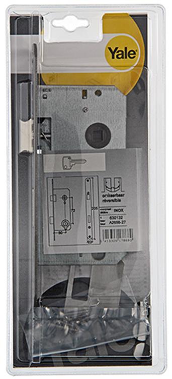 Yale 1019040 - 1 dubbel insteekslot l r inox a2656 50mm | 3 stuks