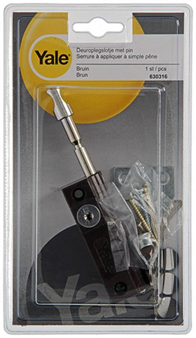 Yale 1019106 - 1 deuroplegslotje, met pin, bruin | 2 stuks