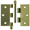 Yale 1019144 - 3 bolknopscharnieren vermessingd 76x76mm | 2 stuks