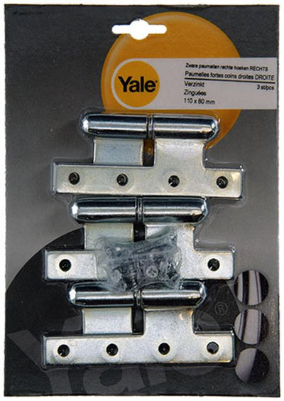 Yale 1019150 - 3 zware paumel.verz.rechte hoek rechts 110x80mm | 5 stuks