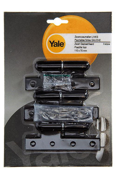 Yale 1019156 - 3 zware paumellen zwart geplast.links 110x70mm | 5 stuks