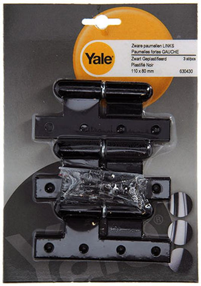 Yale 1019163 - 3 zware paumellen zwart geplast.links 110x80mm | 5 stuks