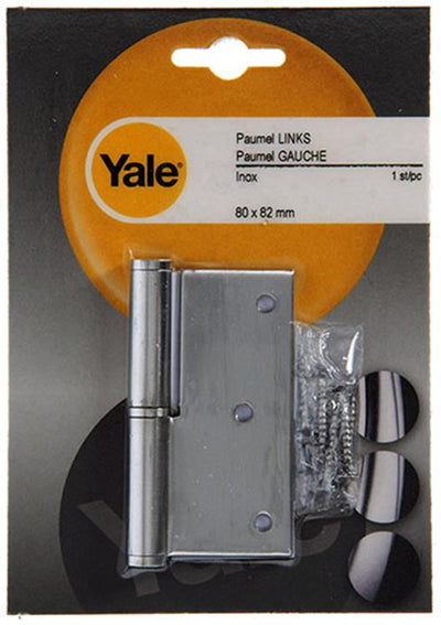 Yale 1019168 - 1 roestvrij stalen paumel links met rechte hoek 80 x 82 | 5 stuks