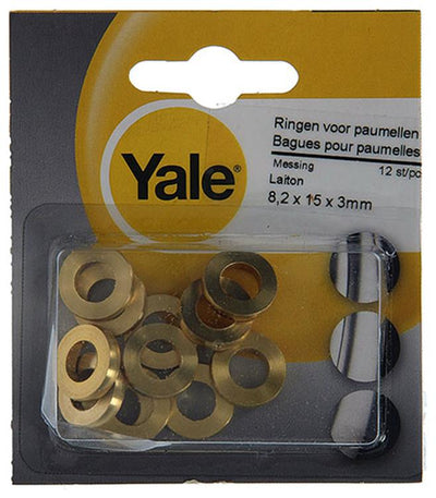 Yale 1019169 - 12 ringen voor paumellen messing 8,2x15x3mm | 5 stuks