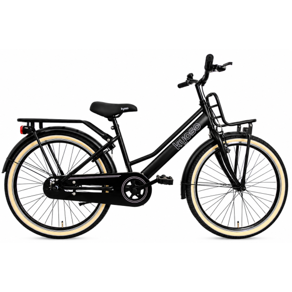 Kyoso kinderfiets blossom classic 24 inch met remnaaf - mat zwart roze