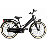 Kyoso kinderfiets blossom classic 24 inch met remnaaf - mat zwart roze - afbeelding 1