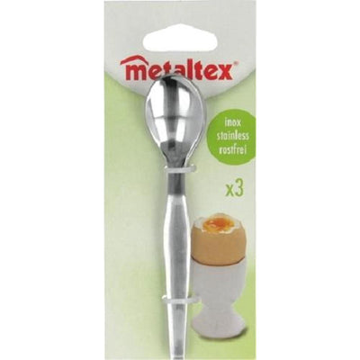 Metaltex eierlepels metaal 12,5cm set a 3 stuks