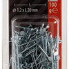 Mack 1017148 - nagel platte kop staal verzinkt 100 gr 1,2 x 20 mm | 5 stuks
