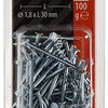 Mack 1017150 - nagel platte kop staal verzinkt 100 gr 1,8 x 30 mm | 5 stuks