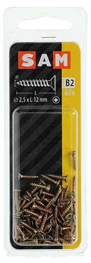Mack 1017213 - spaanplaatschroef vz kop geelverz.65 st 2,5 x 12 mm | 10 stuks - afbeelding 2
