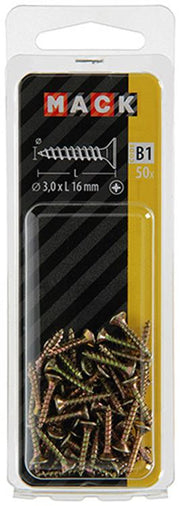 Mack 1017216 - spaanplaatschroef vz kop geelverz.50 st 3,0 x 16 mm | 10 stuks - afbeelding 5