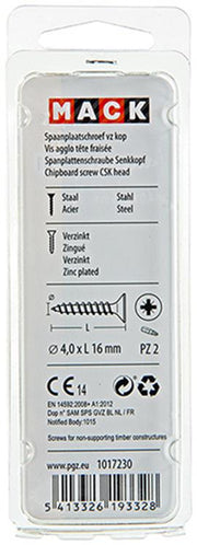 Mack 1017230 - spaanplaatschroef vz kop geelverz.35 st 4,0 x 16 mm | 10 stuks - afbeelding 3