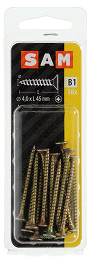 Mack 1017236 - spaanplaatschroef vz kop geelverz.16 st 4,0 x 45 mm | 10 stuks - afbeelding 2