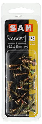 Mack 1017251 - spaanplaatschroef vz kop geelverz.20 st 5,0 x 20 mm | 10 stuks - afbeelding 2