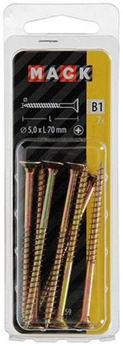 Mack 1017259 - spaanplaatschroef vz kop geelverz. 7 st 5,0 x 70 mm | 10 stuks - afbeelding 3