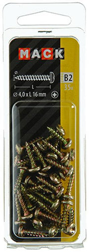 Mack 1017271 - spaanplaatschroef cylkop geelverz.35 st 4,0 x 16 mm | 10 stuks - afbeelding 2