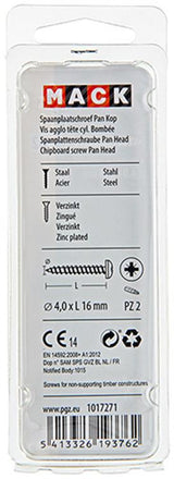 Mack 1017271 - spaanplaatschroef cylkop geelverz.35 st 4,0 x 16 mm | 10 stuks - afbeelding 3