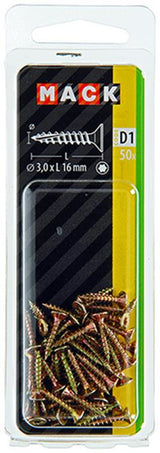 Mack 1017281 - spaanplschr.vzkop-zelfb. geelverz. 50 st 3,0 x 16 mm | 10 stuks - afbeelding 2