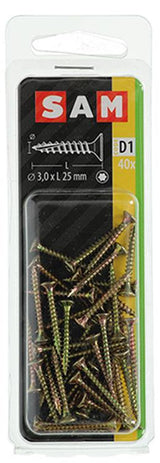 Mack 1017283 - spaanplschr.vzkop-zelfb. geelverz. 40 st 3,0 x 25 mm | 10 stuks - afbeelding 2
