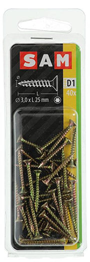 Mack 1017283 - spaanplschr.vzkop-zelfb. geelverz. 40 st 3,0 x 25 mm | 10 stuks - afbeelding 2
