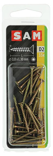 Mack 1017284 - spaanplschr.vzkop-zelfb. geelverz. 35 st 3,0 x 30 mm | 10 stuks - afbeelding 2