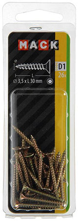 Mack 1017288 - spaanplschr.vzkop-zelfb. geelverz. 26 st 3,5 x 30 mm | 10 stuks - afbeelding 3