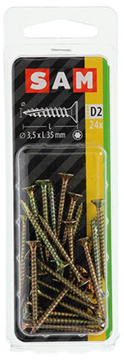 Mack 1017289 - spaanplschr.vzkop-zelfb. geelverz .24 st 3,5 x 35 mm | 10 stuks - afbeelding 2
