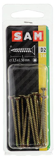 Mack 1017291 - spaanplschr.vzkop-zelfb. geelverz. 14 st 3,5 x 50 mm | 10 stuks - afbeelding 2