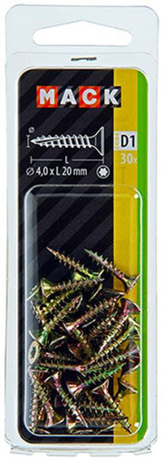 Mack 1017293 - spaanplschr.vzkop-zelfb. geelverz. 30 st 4,0 x 20 mm | 10 stuks - afbeelding 2