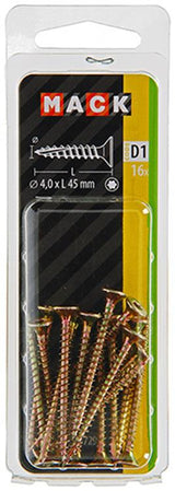 Mack 1017298 - spaanplschr.vzkop-zelfb. geelverz. 16 st 4,0 x 45 mm | 10 stuks - afbeelding 2