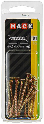 Mack 1017298 - spaanplschr.vzkop-zelfb. geelverz. 16 st 4,0 x 45 mm | 10 stuks - afbeelding 2