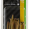 Mack 1017299 - spaanplschr.vzkop-zelfb. geelverz. 15 st 4,0 x 50 mm | 10 stuks