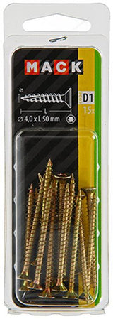 Mack 1017299 - spaanplschr.vzkop-zelfb. geelverz. 15 st 4,0 x 50 mm | 10 stuks - afbeelding 2