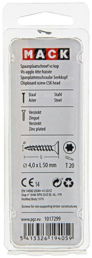 Mack 1017299 - spaanplschr.vzkop-zelfb. geelverz. 15 st 4,0 x 50 mm | 10 stuks - afbeelding 3