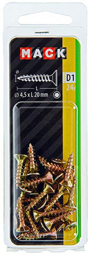 Mack 1017301 - spaanplschr.vzkop-zelfb. geelverz. 24 st 4,5 x 20 mm | 10 stuks - afbeelding 2