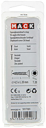 Mack 1017301 - spaanplschr.vzkop-zelfb. geelverz. 24 st 4,5 x 20 mm | 10 stuks - afbeelding 3