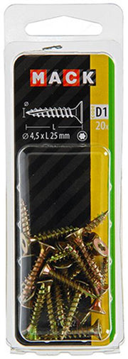 Mack 1017302 - spaanplschr.vzkop-zelfb. geelverz.20 st 4,5 x 25 mm | 10 stuks - afbeelding 2