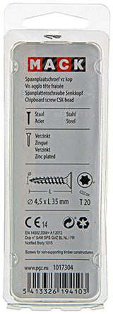 Mack 1017304 - spaanplschr.vzkop-zelfb. geelverz.16 st 4,5 x 35 mm | 10 stuks - afbeelding 3