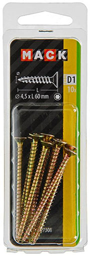Mack 1017308 - spaanplschr.vzkop-zelfb. geelverz.10 st 4,5 x 60 mm | 10 stuks - afbeelding 2