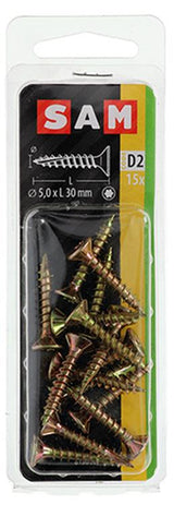 Mack 1017311 - spaanplschr.vzkop-zelfb. geelverz. 15 st 5,0 x 30 mm | 10 stuks - afbeelding 2