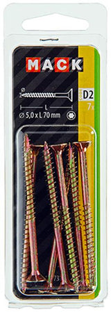Mack 1017315 - spaanplschr.vzkop-zelfb. geelverz. 7 st 5,0 x 70 mm | 10 stuks - afbeelding 2