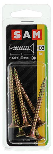 Mack 1017319 - spaanplschr.vzkop-zelfb. geelverz. 6 st 6,0 x 60 mm | 10 stuks - afbeelding 2