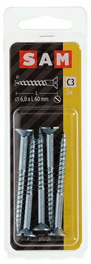Mack 1017367 - houtschroef verzonken kop verz5 st 6,0 x 60 mm | 10 stuks - afbeelding 2
