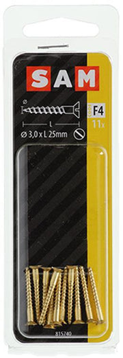Mack 1019649 - houtschroef verzonken kop messing 11st 3,0 x 25 mm | 10 stuks - afbeelding 2