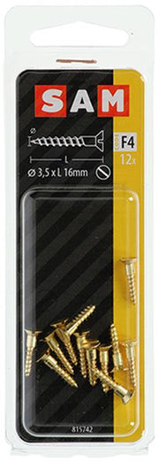 Mack 1019650 - houtschroef verzonken kop messing 12st 3,5 x 16 mm | 10 stuks - afbeelding 2
