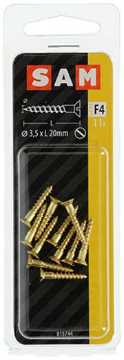 Mack 1019651 - houtschroef verzonken kop messing 11st 3,5 x 20 mm | 10 stuks - afbeelding 2