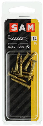 Mack 1019653 - houtschroef verzonken kop messing 9 st 4,0 x 25 mm | 10 stuks - afbeelding 2