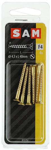 Mack 1019655 - houtschroef verzonken kop messing 6 st 4,5 x 40 mm | 10 stuks - afbeelding 2